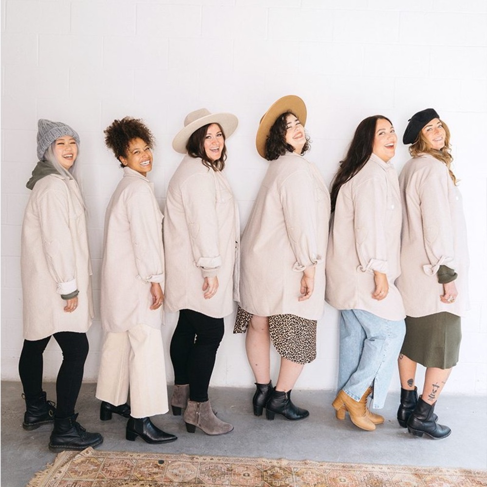 Jillian Harris x Jackson Rowe Cream Scholar Shacket